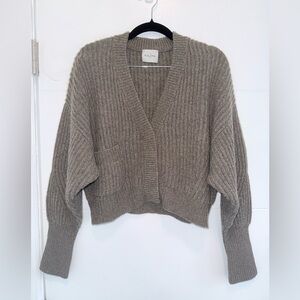 Le Kasha Monaco Ribbed Cardigan 100% Organic Cashmere Sweater Brown One Size New